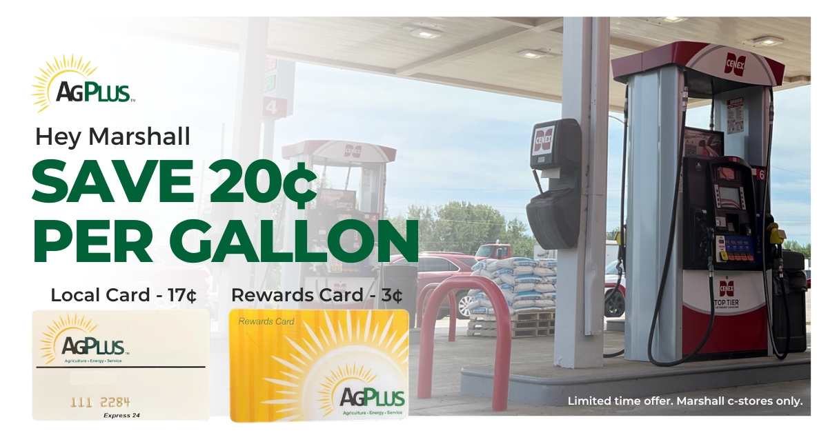 Limited Time 20¢ Fuel Discount at Marshall C-Stores